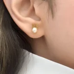 گوشواره شاخ گوزن و مرواريد